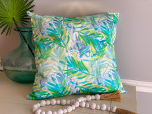 Load image into Gallery viewer, Palm Frenzy - Turquoise and Green (20 x 20)