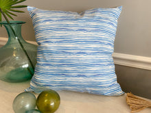 Load image into Gallery viewer, Gentle Swells Pillow - Blue (20 x 20)