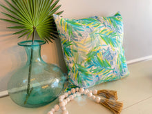 Load image into Gallery viewer, Palm Frenzy - Turquoise and Green (18 x 18)