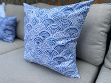 Load image into Gallery viewer, Boho Fish Scales Pillow - Light Blue (20 x 20)