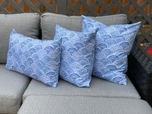 Load image into Gallery viewer, Boho Fish Scales Pillow - Light Blue (24 x 14)