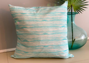 Gentle Swells Pillow - Turquoise (18 x 18)