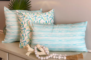 Gentle Swells Pillow - Turquoise (24 x 14)