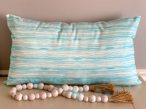 Gentle Swells Pillow - Turquoise (24 x 14)