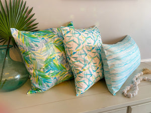 Gentle Swells Pillow - Turquoise (24 x 14)