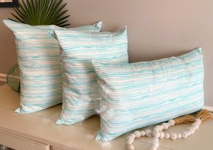 Gentle Swells Pillow - Turquoise (20 x 20)