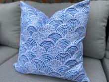 Load image into Gallery viewer, Boho Fish Scales Pillow - Light Blue (18 x 18)
