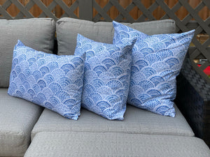 Boho Fish Scales Pillow - Light Blue (24 x 14)