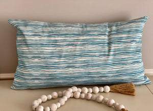 Gentle Swells Pillow - Dark Teal (24 x 14)